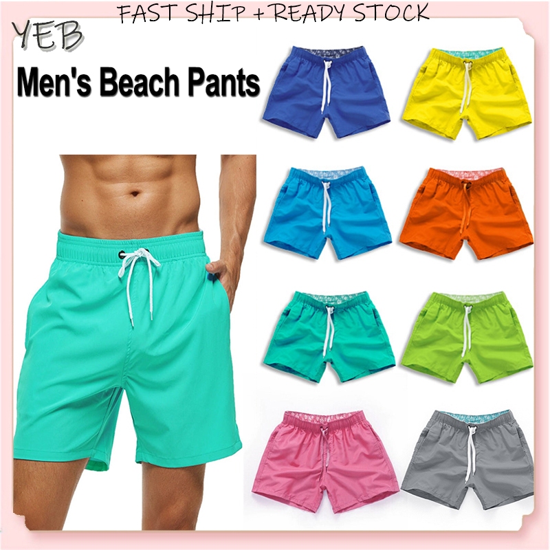 【 In Stock 】Summer Men's Beach Shorts Casual Sports Shorts Plus Size Loose Beach Shorts Seluar Pendek Pantai Lelaki 男士沙滩裤
