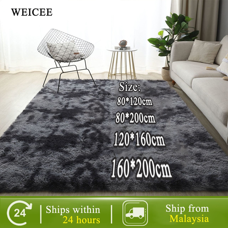 Fluffy Carpet  Decoration Living Room Aesthetic Karpet Bulu Gebu Floor Mat Anti-Slip Shaggy Area