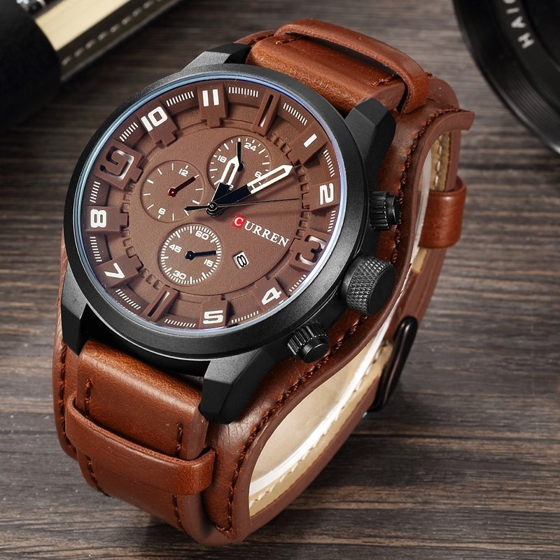 Jam Tangan Lelaki Curren 8225 Men's Quartz Watch Men Watches Top Brand Luxury Leather Casual Sport Male Clock Watches