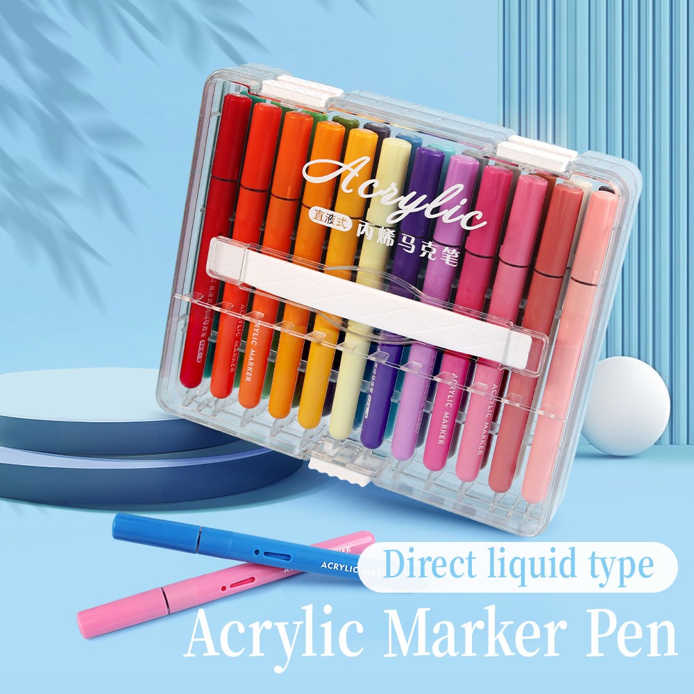SeamiArt 24/36/60/72color Direct-liquid Acrylic Marker Pen set Soft Brush Tips Student Stationery
