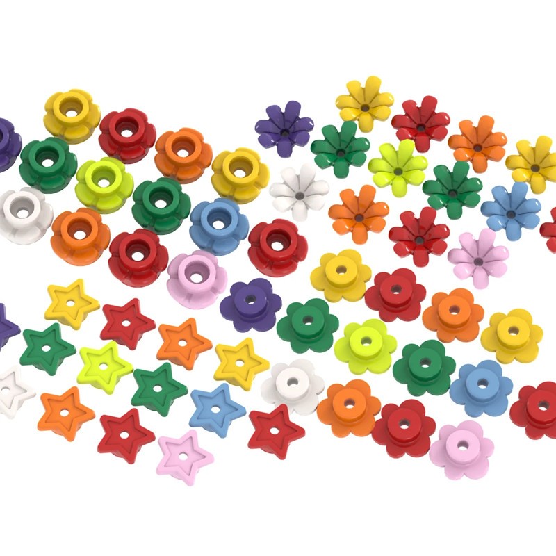 100pcs Flower/Stars Plant MOC Building Blocks Toys Compatible 3742/11609 City Forest Classic Brick