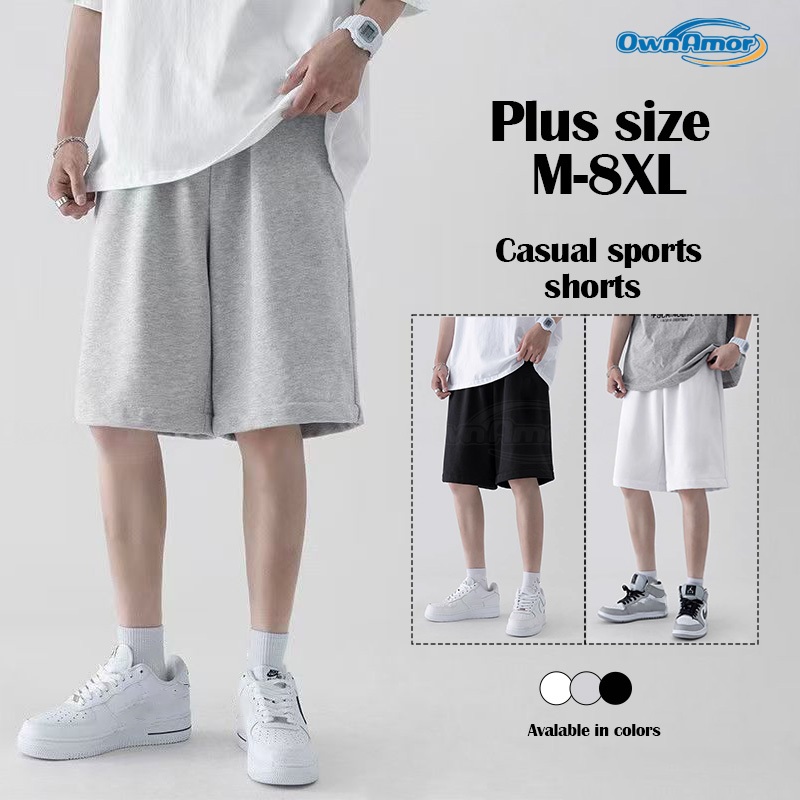 【M-8XL】Plus Size Seluar Pendek Lelaki Loose Breathable Quick-Drying Men's Shorts Casual Sports Pants 男生短褲