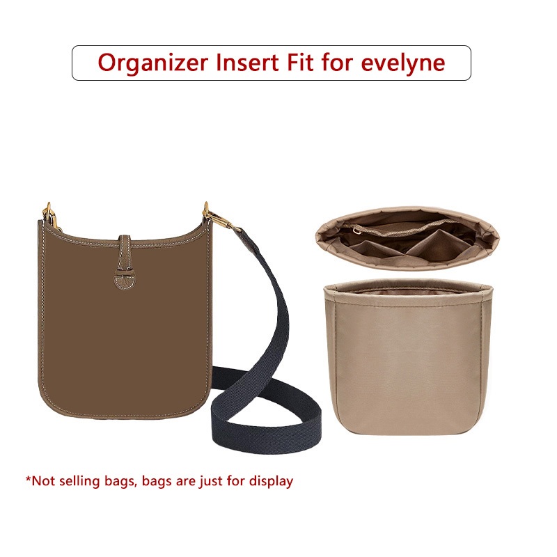 Organizer Insert for Handbags，Nylon Bag Organizer for Tote，Fit for hermes evelyne