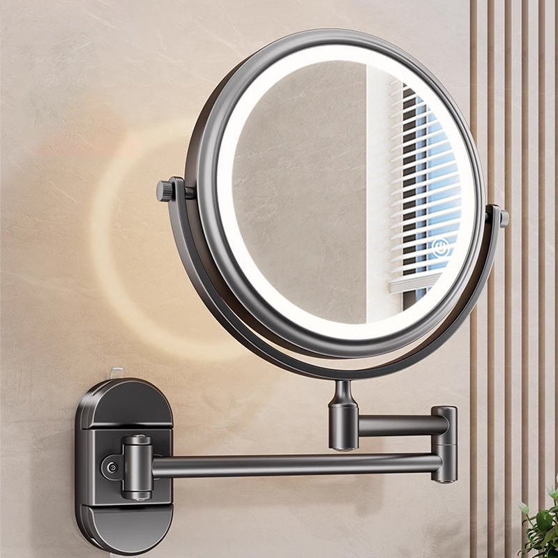 MEIDOO Bathroom Mirror Wall Mounted Mirror Aluminum Material No Punching Suction Cup Installation