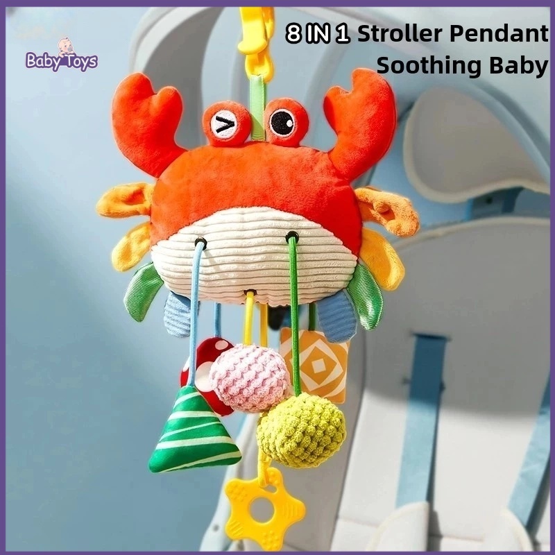 Baby Toys Infant Newborn Rattle Toys Stroller Bed Cot Crib Hanging Doll Soothing Dolls Crab/Octopus/Chick Baby Rattle Soft Toy Baby soothing toy