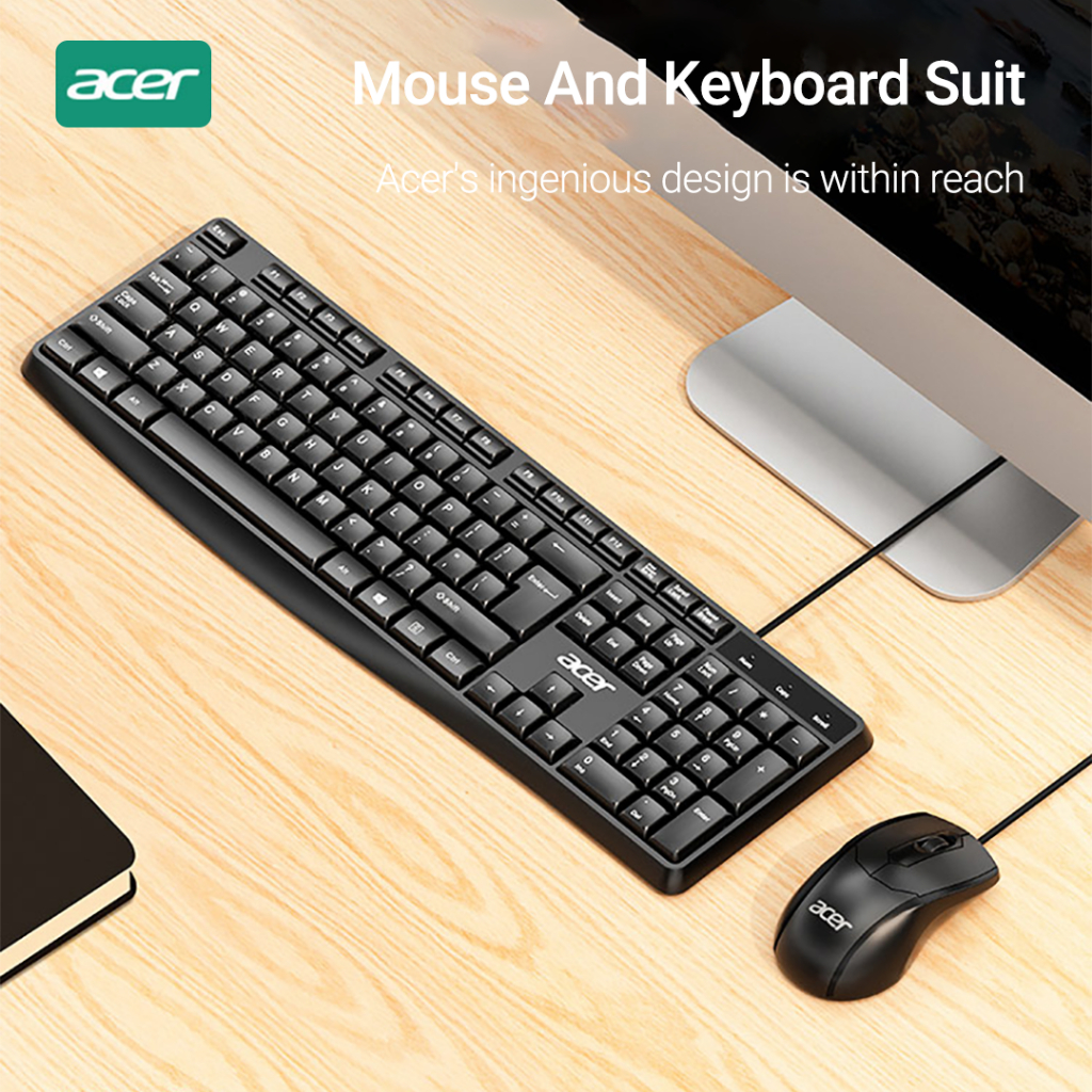 Acer OAK-030 Keyboard Mouse Combo Spill-Proof WristRest Ergonomic Office