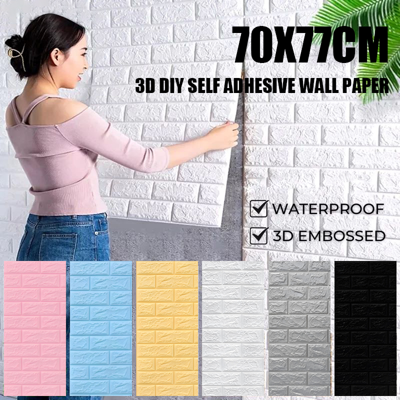 70x77cm  3D wallpaper stickers wall stickers wallpaper foam waterproof self-adhesive wall stickers wallpaper design simple