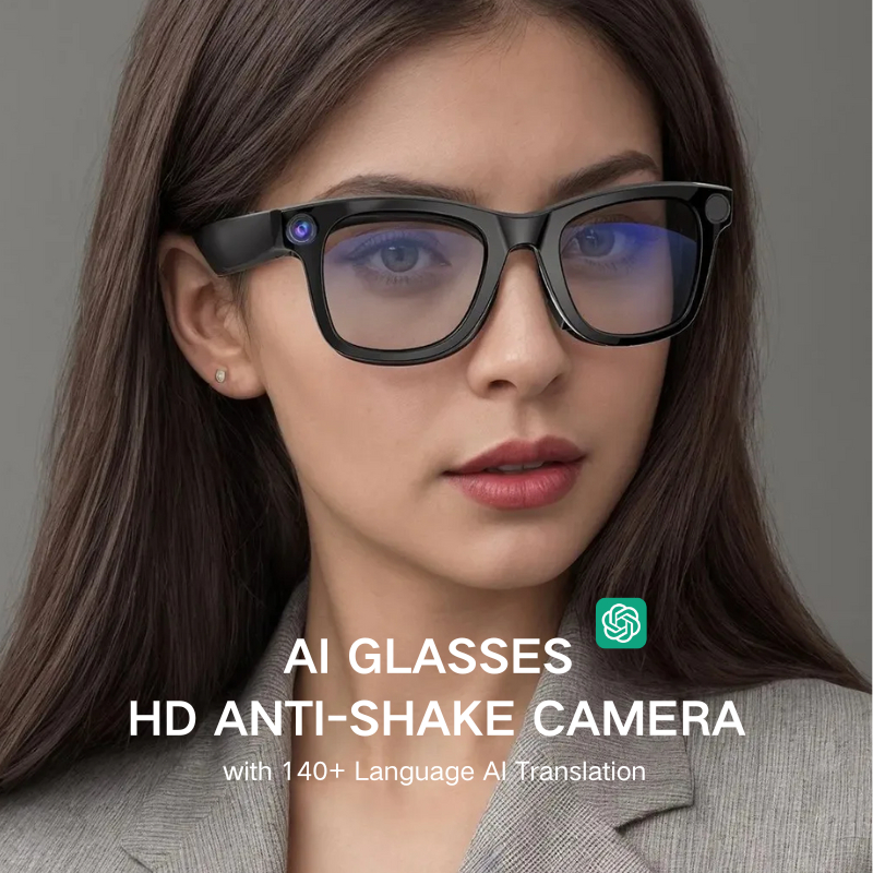 Smart AI Glasses 5MP HD Camera, WiFi/Bluetooth, ChatGPT & DeepSeek AI, 32GB Memory, Voice Translation AI-Powered Vision Smart Assistant Glasses