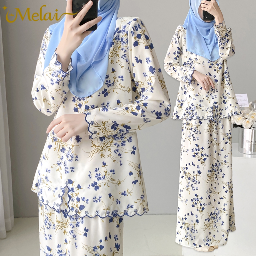 Melai Fashion Model Terbaru ??????? ?????? Vintage Nursing Muslimah Baju Kurung Sulam Khawla Wanita Satin