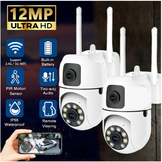 CAM720 CCTV Camera 4K 8MP CCTV Outdoor Waterproof CCTV Camera WIFI Wireless Dual Lens with Dual Screen Night Vision