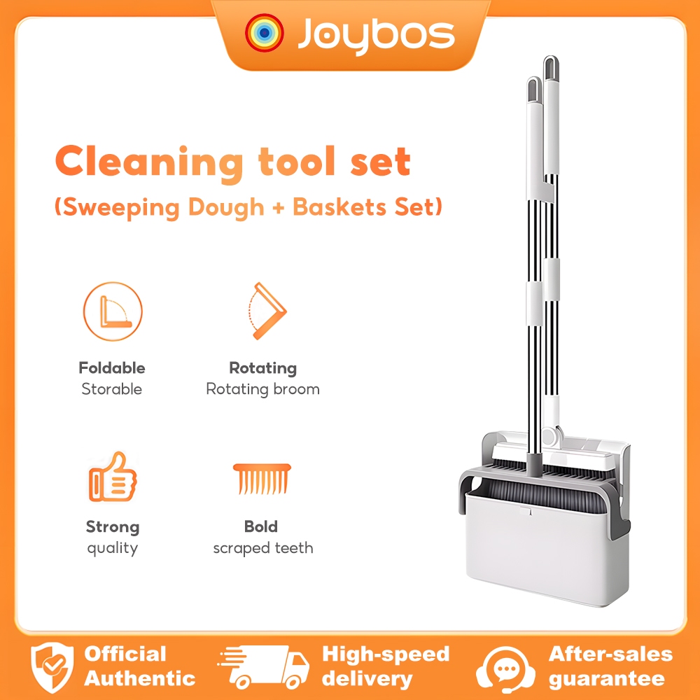 Joybos Dustpan Set Household Cleaning Long Handlemultipurpose broom dust free broom Foldable dustpan
