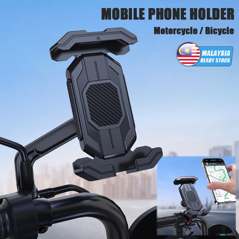 【MY Stock】Motorcycle Phone Holder Motorbike Bicycle Phone Stand Holder Ride Navigation Stand Handlebar Bracket Mirror Mount Bracket