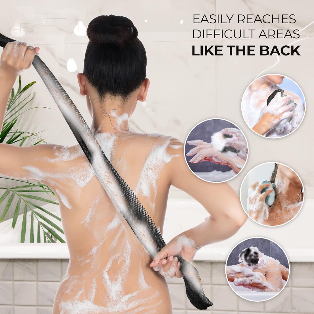 African Net Sponge, Authentic, Real, Exfoliating Bath Wash Cloth, Long Sponge, Body Exfoliator, Sapo, Shower Bath Accessories, Back Foot Scalp Scrub, Flat Dead Skin Remover