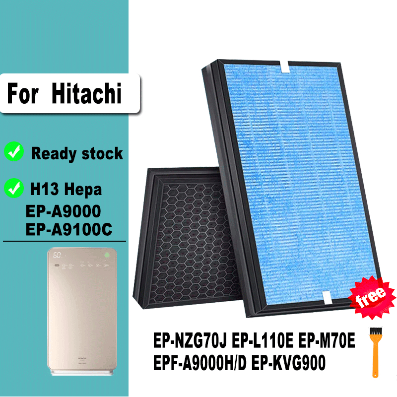for Hitachi Air Purifier EP-A9000 EP-NZG70J EP-L110E EP-M70E EPF-A9000H/D EP-KVG900 EP-A9100C Compatible HEPA Carbon Filter