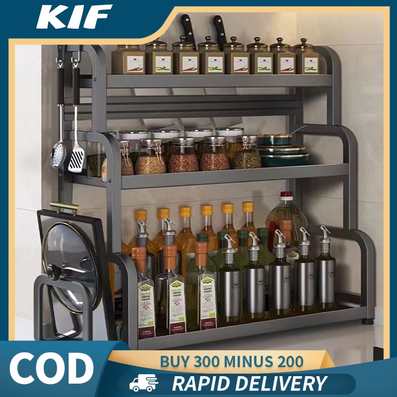 Rak Spice Rack Kitchen Stainless Steel Seasoning Storage Rak Condiment Rack Rak Rempah Ratus Dapur 调料架置物架