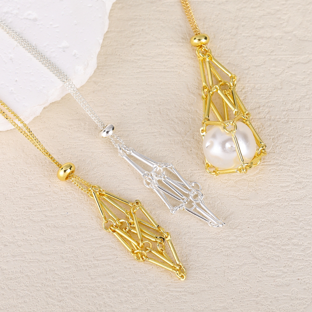 Pure copper plated 18k gold color preservation set bead net necklace, dream catcher net DIY necklace accessories