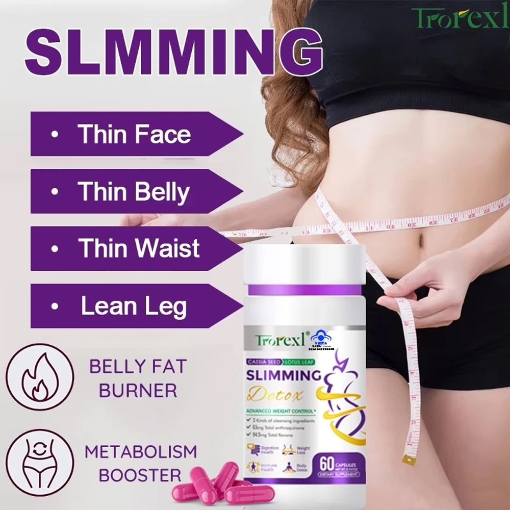 Trorexl Cassia Seed Slimming Capsule Weight Loss Supplement Lotus Leaf Fat Burner Weight Loss Pills Halal Promote Metabolism