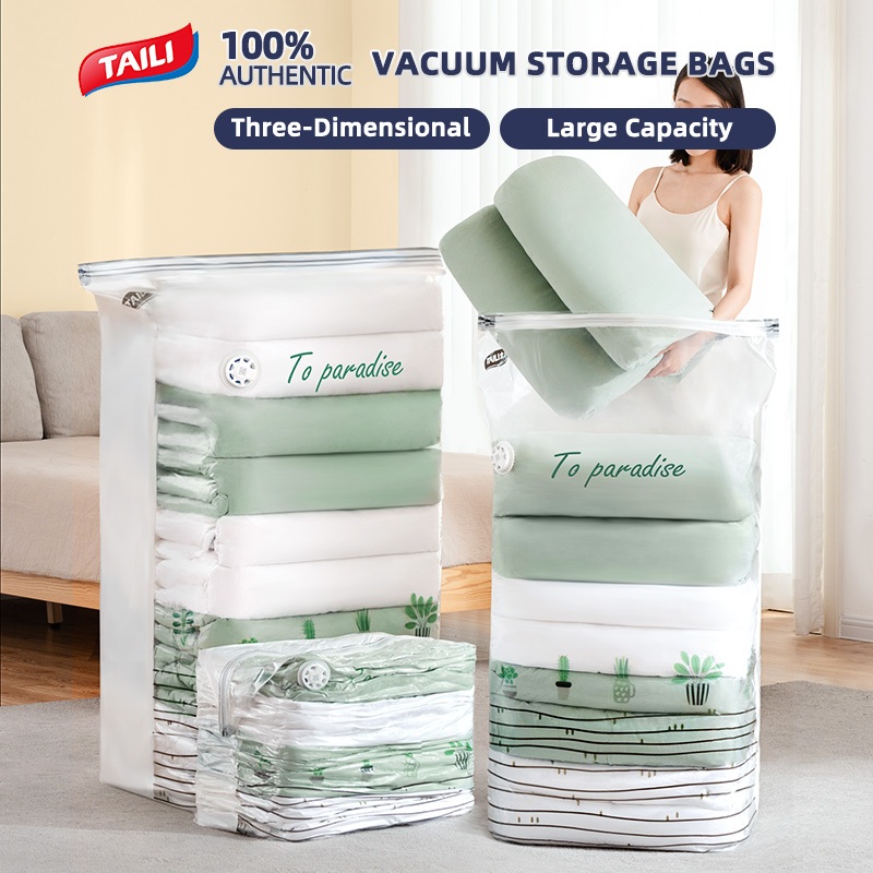 TAILI Vacuum Storage Bag Space Saving Extra large vacuum compression bag for Quilts,Blanket,Jacket,Pillows