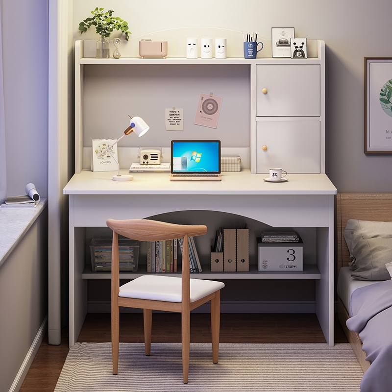 Meja belajar Computer Study Table With Drawer Bookshelf Study Deck Home Office Study Desk Meja Komputer 电脑桌书桌