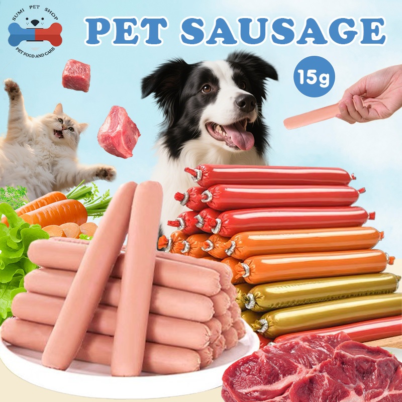 Dog Sausage Sosej Kucing Halal Premium Quality Pet Sausages Training Treats 狗香肠