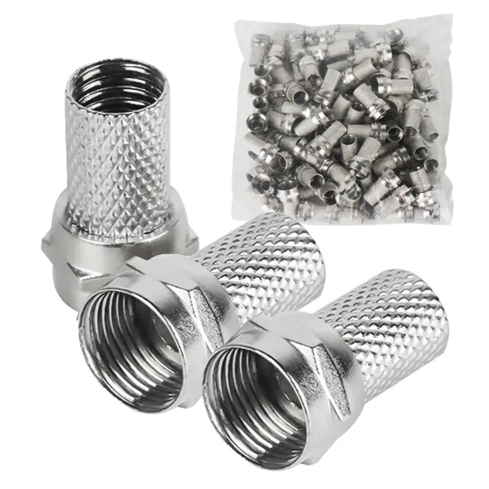 20/50/100pcs New Copper Twist On RG6 F Type Cable Connector Plugs High Quality Connector for TV Satellite Antenna Coax Cable F