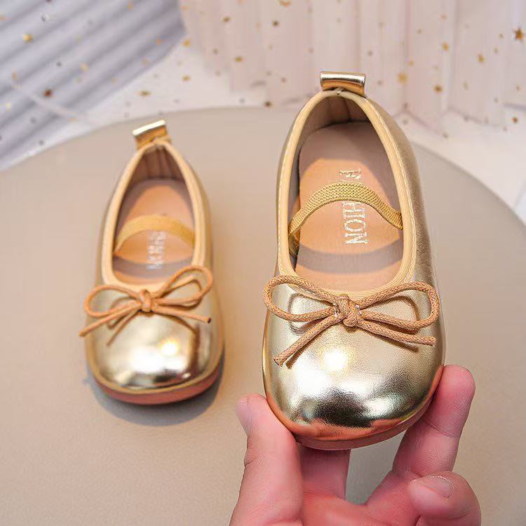Glossy Cute Fun Bow Children's Shoes.Autumn Girls Fashion Casual Flat Princess Shoes Girls Shoes Baby Girls Shoes 6~12 Years Old Girls Princess Shoes