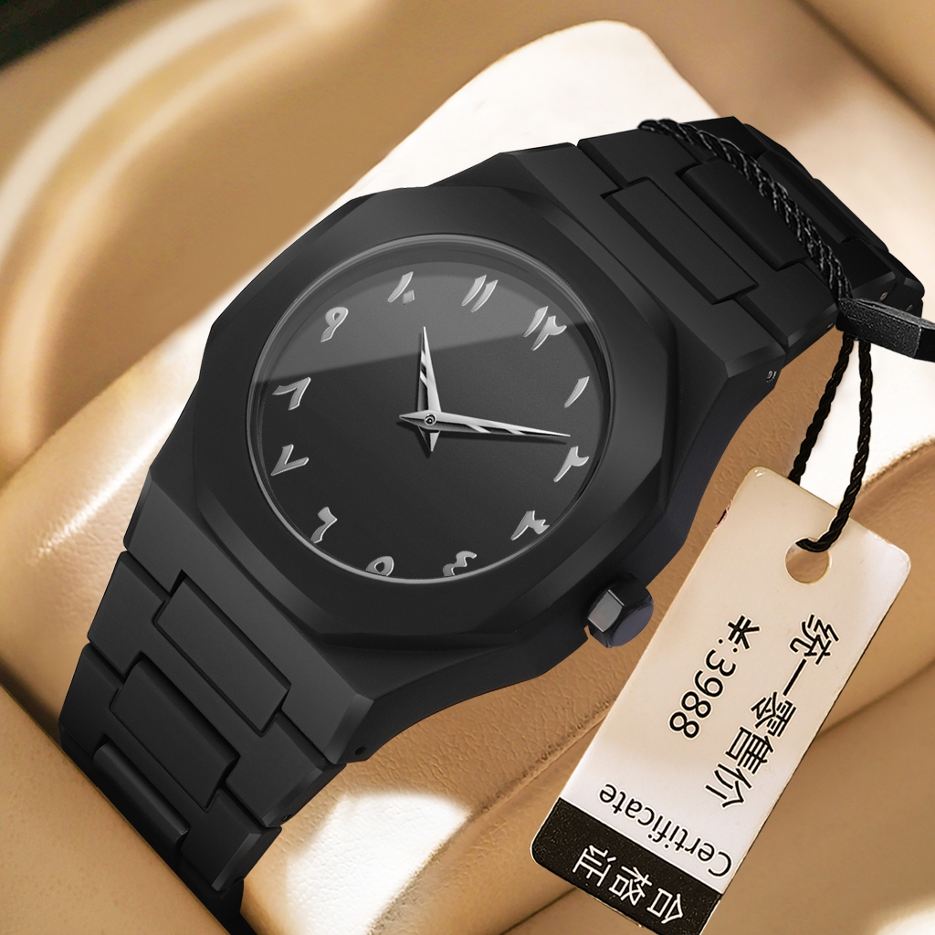 BINBOND New 966 Fashionable And Casual Men's Quartz Watch Arabic Digital Calendar Waterproof Silicone Men's Wwatch -4