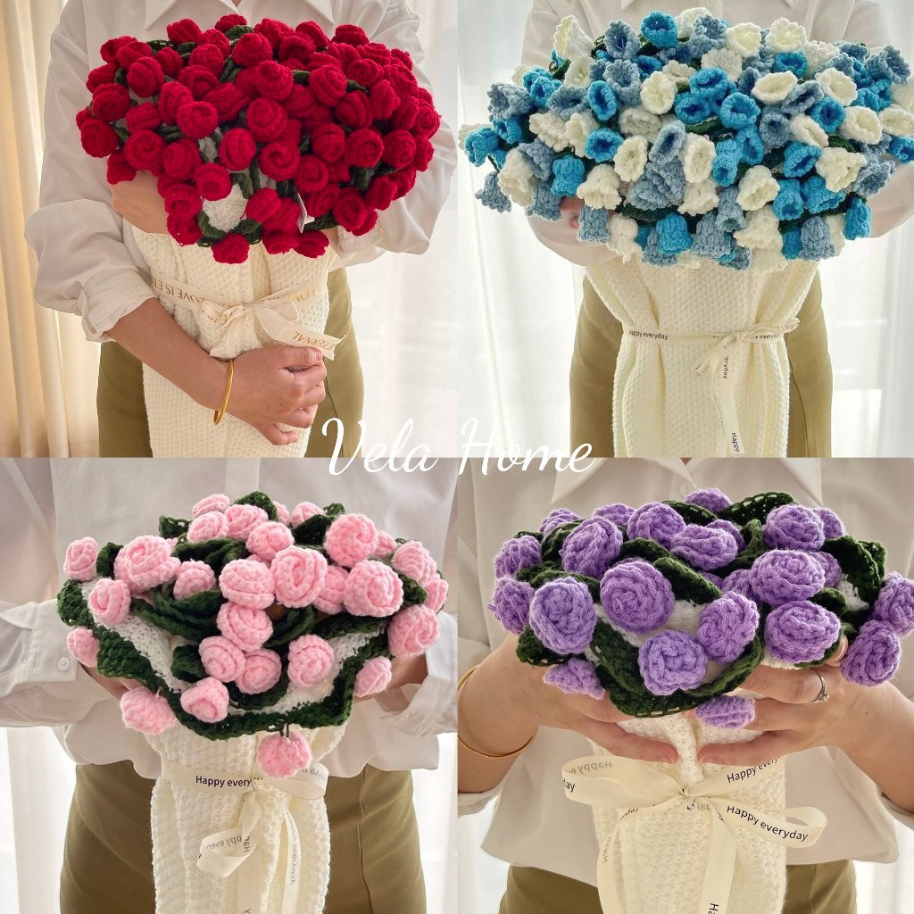 【MY STOCK】Finished Product Rose Lily of the Valley Blanket Preserved Flower Nap Blanket Red Blue Pink Yellow Purple Flower Shawl Tablecloth Creative Gift for Girlfriend to Give Good Friend