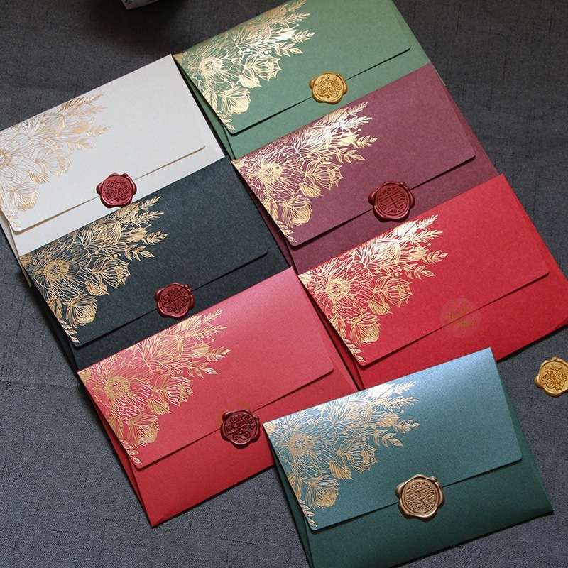 High Grade 250g Thick Paper Envelopes Vintage Bronzing Envelopes for Letter Pads DIY Handmade Gifts Wrap Bag Birthday Wedding Party Invitation Cards Postcards Cover Stationery