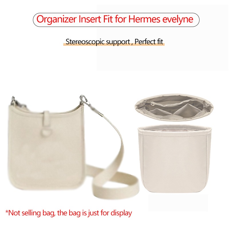Organizer Insert for Handbags, Nylon Bag Organizer for Tote, Fit for Hermes Evelyne
