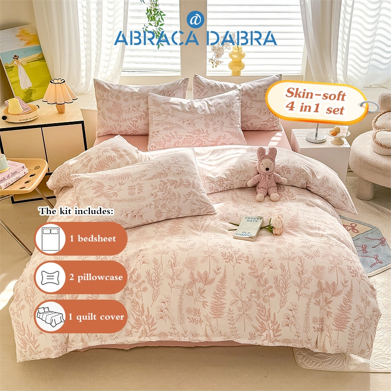 Abraca Dabra 3 in 1&4 in 1 Premium Cotton Fitted Bedsheet Set (Cadar Murah Hebat) & Quilt Cover & Pillowcase