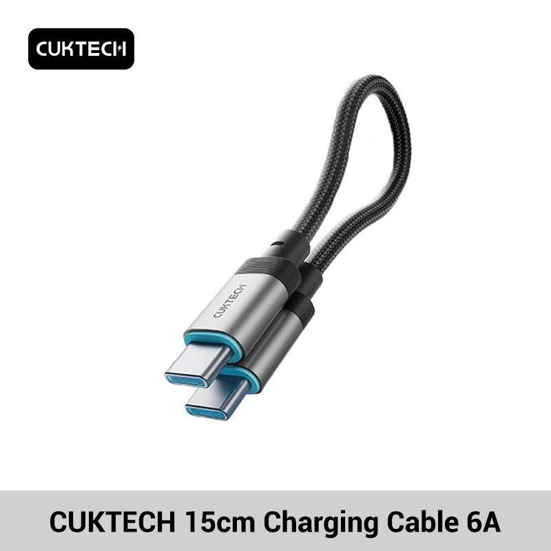 CUK TECH USB-C Cable with 6A 240W MAX 15cm Phone Charging Cable for IP 15/16 Series