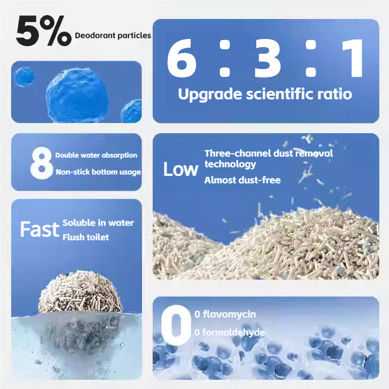 6L Tofu Cat Litter High Quality Cat Mixed Tofu Litter Premium Natural Pasir Kucing 豆腐猫砂 混合豆腐猫砂