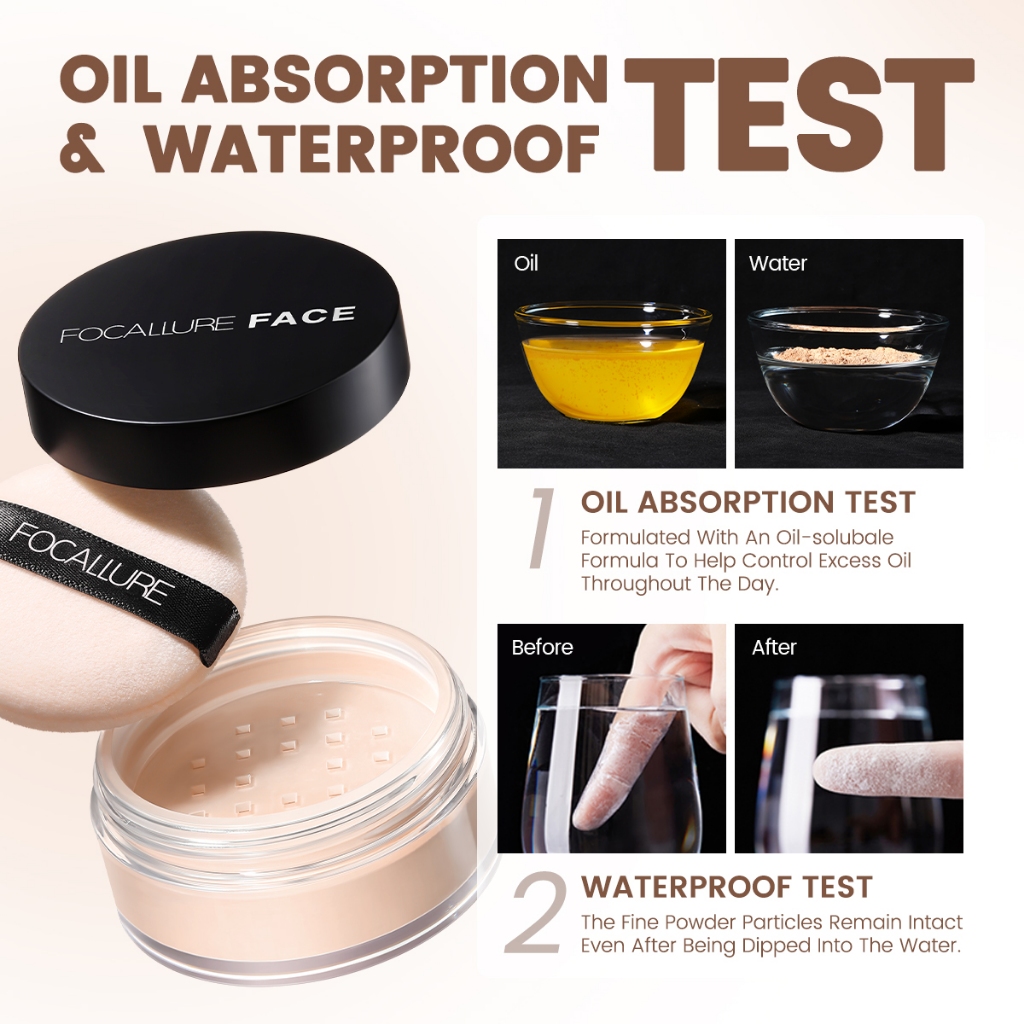 【HOT】Focallure Matte Oil Control Loose Setting Powder Weightless Soft-velvet Blurring With Cosmetic Puff Beauty Makeup 7g