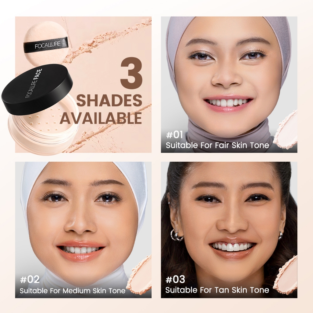 FOCALLURE Loose Setting Powder Matte Oil Control Long-lasting Makeup