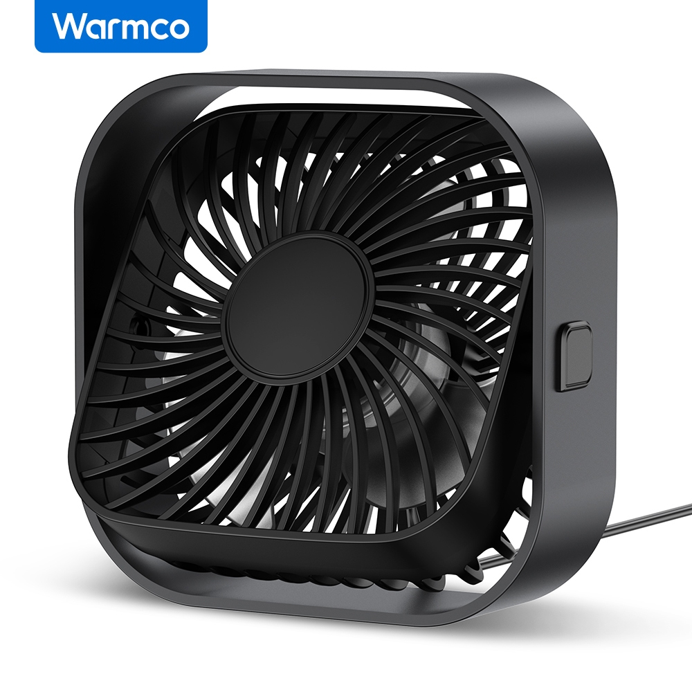 Warmco USB Desk Fan  USB Powered Personal Fan Strong Airflow Quiet Operation 3 Speeds Wind Small USB Desktop Fan With 360° Tilt Folding for Office Table Home