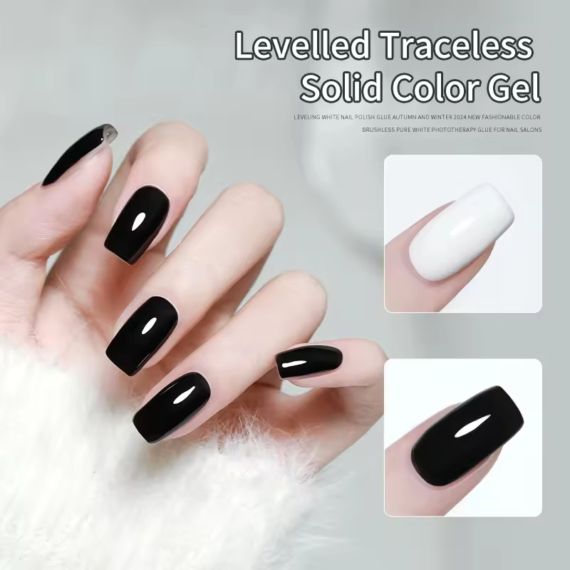 ANNIES Black White Nail Polish Glue New Style Leveling Non-Marking Long-Lasting Phototherapy Glue Nail Shop Dedicated