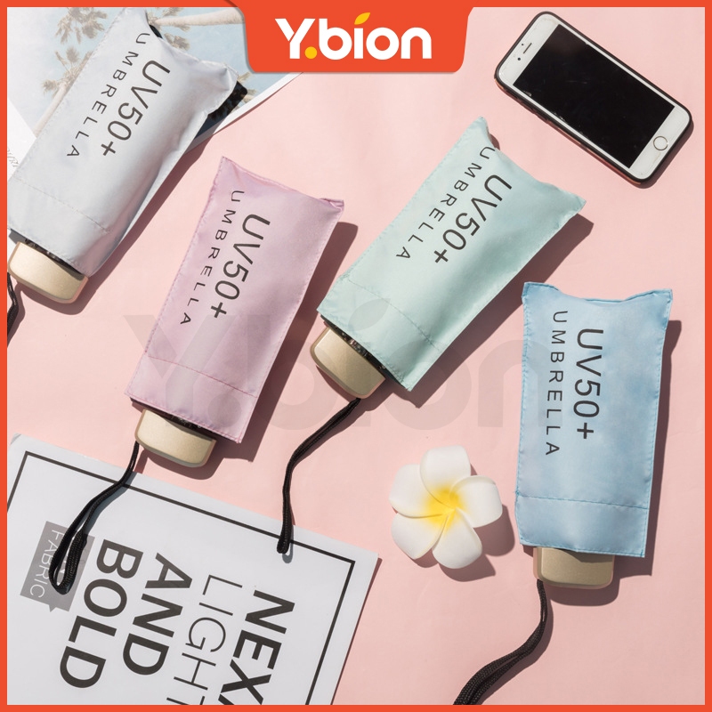 MY Stock Mini 5-Fold UV Protection Umbrella - Black Glue Coating, Portable Pocket Size - Windproof & Waterproof Sunproof Umbrella