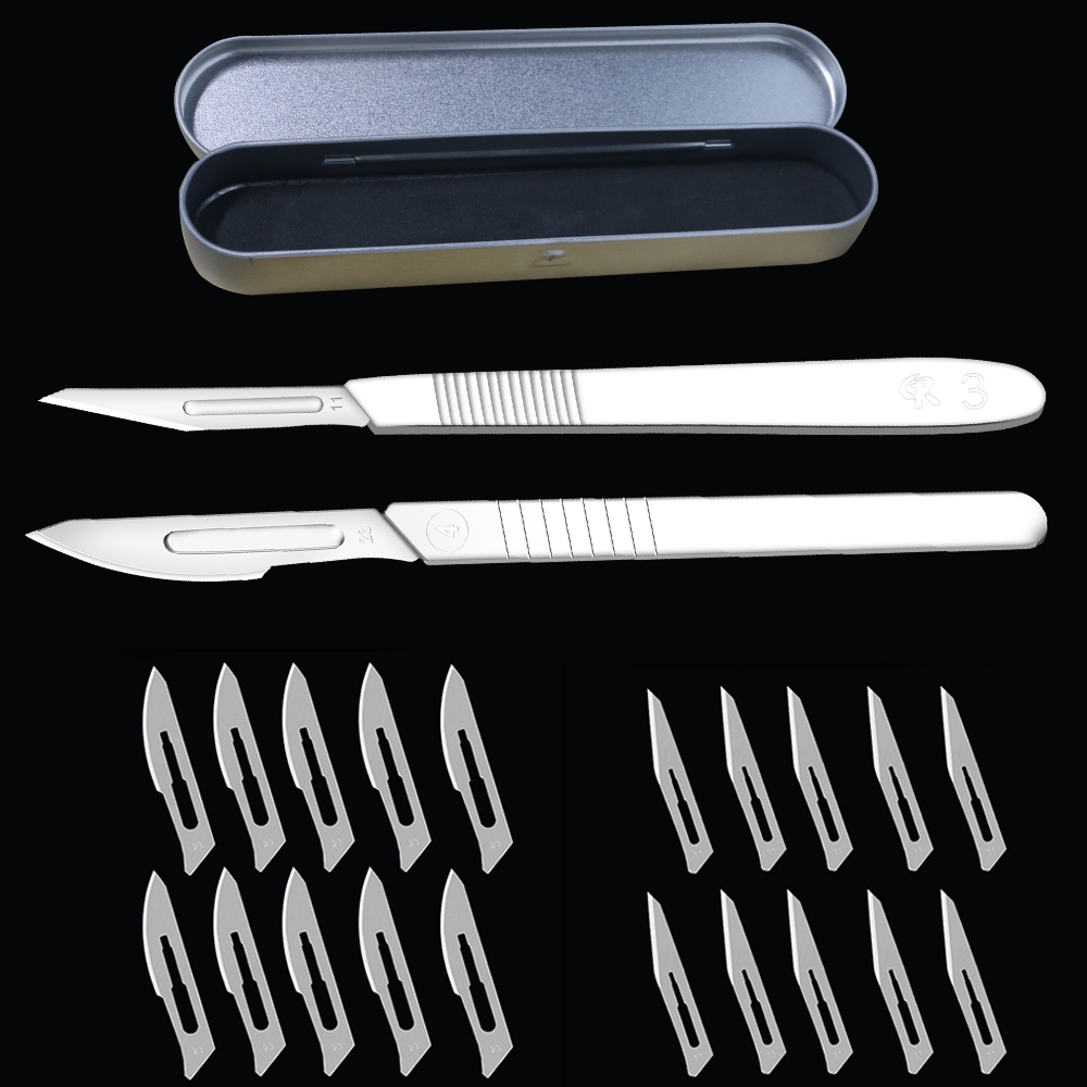 Stainless Steel Surgical Knife Kit Sharp and Durable Animal surgical knife Replacement Craft Blade 11# 23#