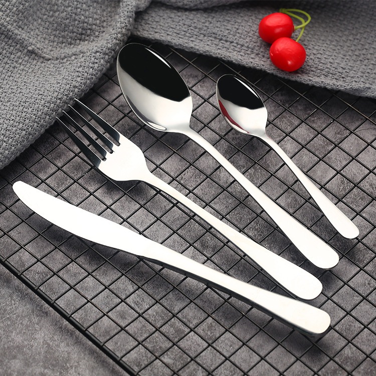 304 Stainless Steel Tableware Set 4-Piece Dessert Spoon, Fork, Knife