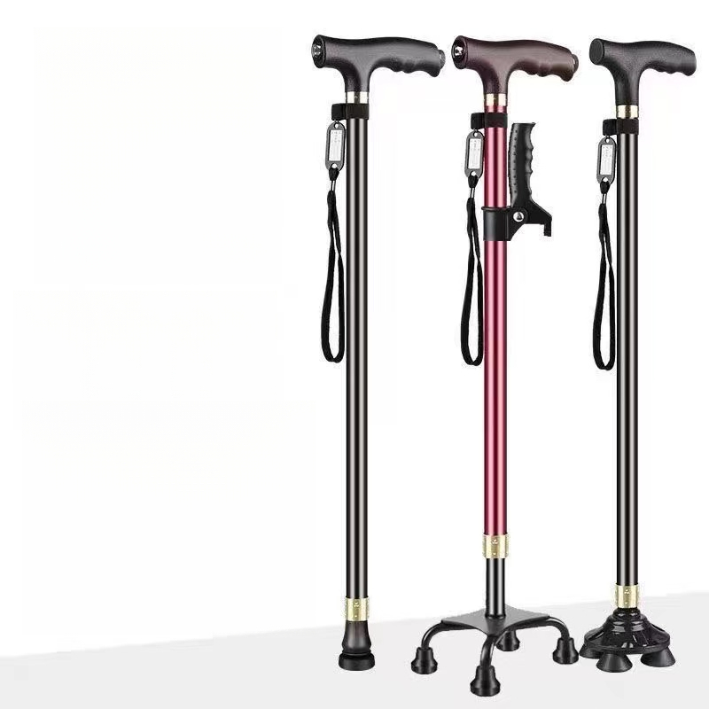 Elderly Crutches Shock-resistant Crutches Big Four-legged Cane、walking aid、walking cane、tongkat orang tua、tongkat lipat、tongkat 4 kaki、Foldable walking stick for elderly、tongkat kaki 4、拐杖椅子 & ---