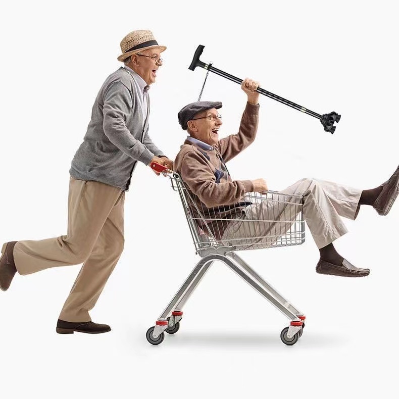 Elderly Crutches Shock-resistant Crutches Big Four-legged Cane、walking aid、walking cane、tongkat orang tua、tongkat lipat、tongkat 4 kaki、Foldable walking stick for elderly、tongkat kaki 4、拐杖椅子- &- *
