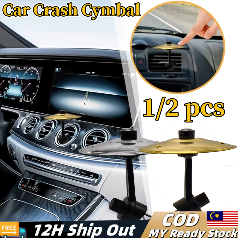 (Local Stock) 2pcs Car Crash Cymbal Air Vent Mini Drum Car Hand-shooting Cymbals Car Drum Cymbal Air Vent Musical Instrument For Car Interior