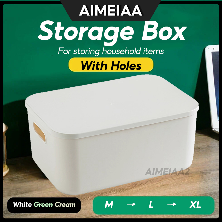 ❤️24hIkea Colorful Storage Box Home Muji Storage Organizers Box Toy Storage Container Basket Clothes Cabinet Storage Lid 收纳盒