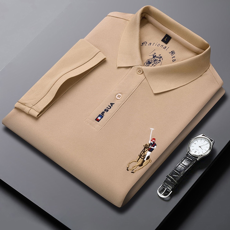 Cotton Men's Polo Shirt Large Size Casual Lapel Short Sleeve T-Shirt Slim Fit Men's Business Sports