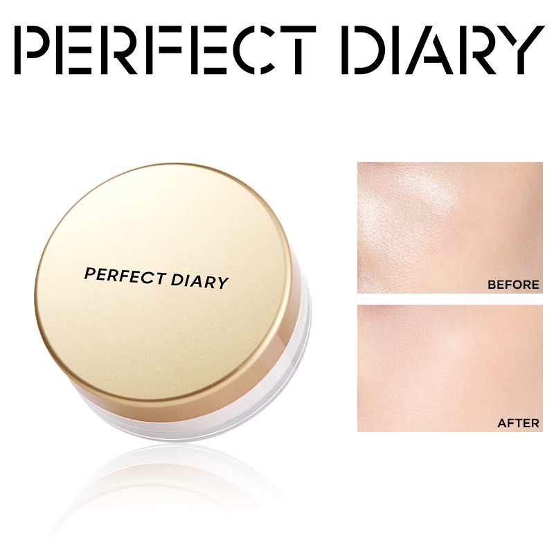Perfect Diary MagicStay Matte Loose Powder Makeup Setting 12H Oil Control Bedak Face Powder Puff
