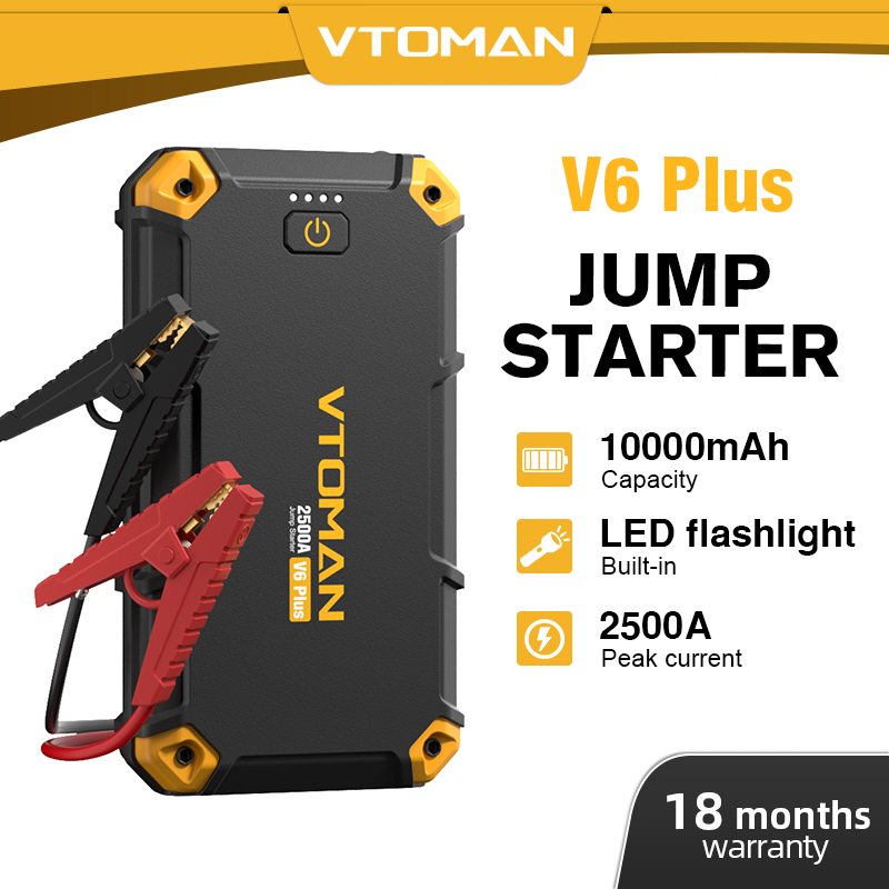 VTOMAN V6 Plus Jump Starter 10000mAh/37Wh Car Jump Starter Car Battery Jumper With LED Flashlight