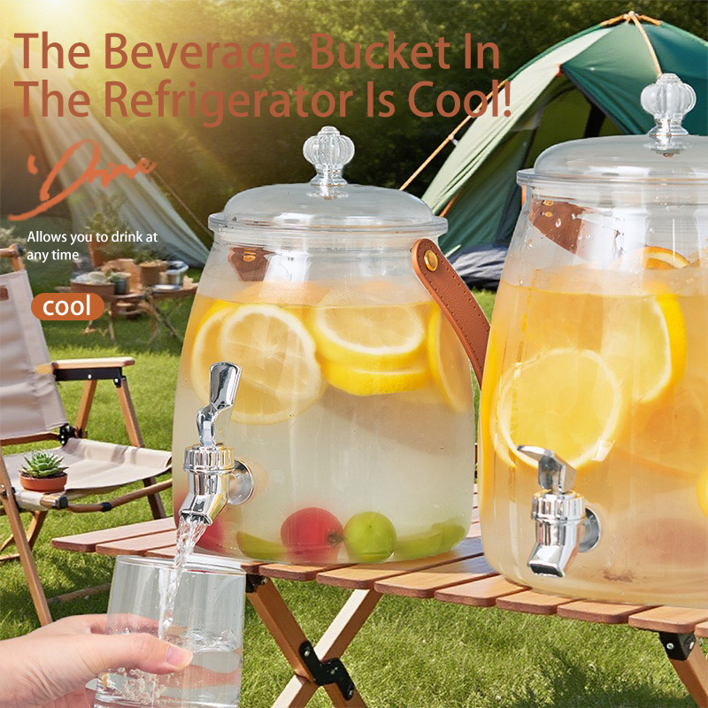 ♥READY STOCK Large-Capacity  Cold Kettle with Faucet water jug dispenser bekas air kenduri  Fruit Tea Cool Kettle Household Water Drink Bucket Ice Water Cup  Water Dispenser