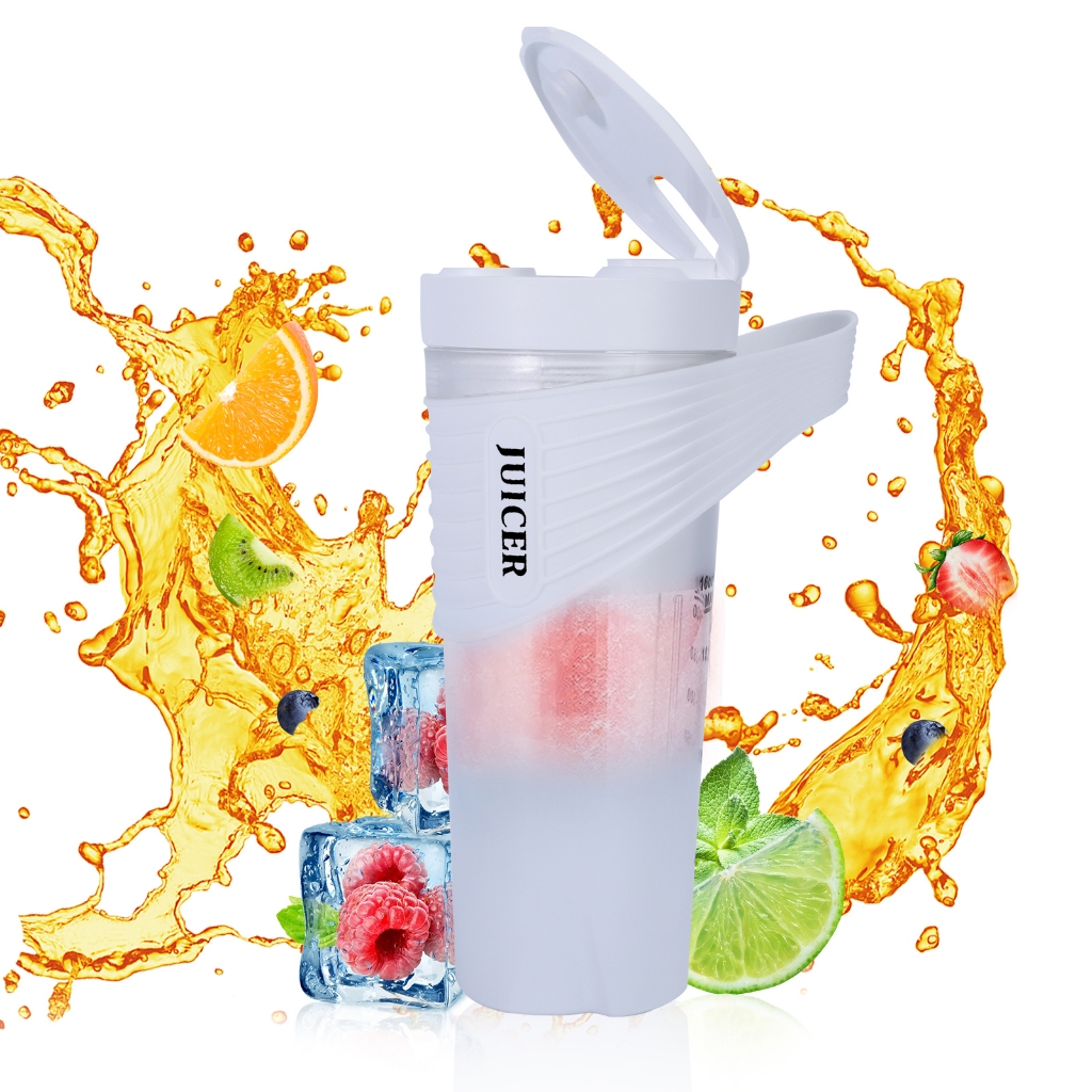 Portable Juicer Cup, Self-Cleaning Function/IP7 Waterproof/ Portable USB Rechargeable Juicer Blender Cup, Electric Juicer Cup, Blender Gift, Two Built-in Lithium Batteries, Wh