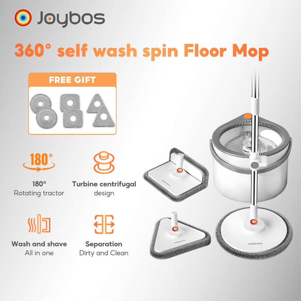 Joybos® Self-Cleaning Spin Mop Bucket Set M16 Plus Microfiber No Hand Wash Required new mop 拖把 桶